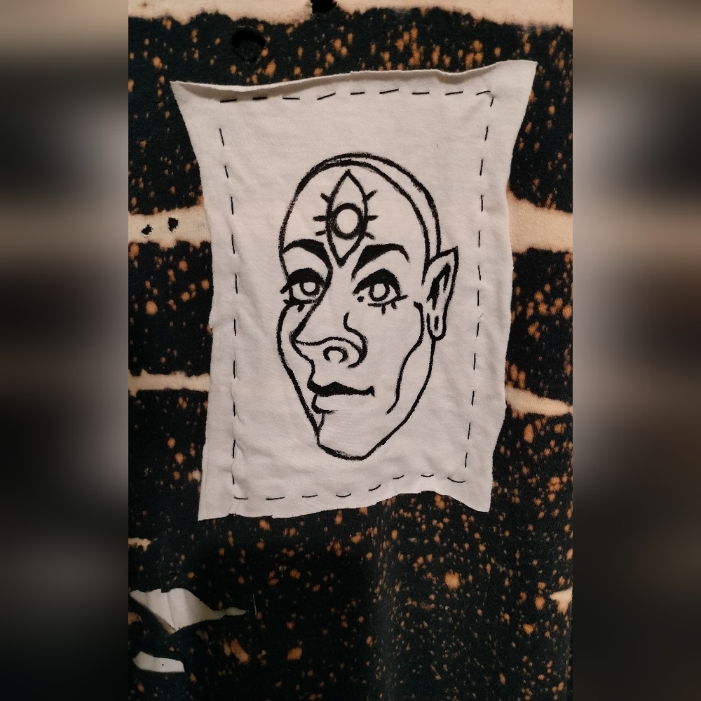 Third Eye Hand Painted Bleach Dyed Tank Top - Picture 4 of 7